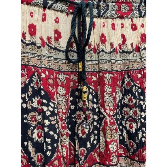 Sag Harbor Petite 90s Vintage Boho Broomstick Rayon Crape Midi Skirt Medium / XL - Picture 3 of 12